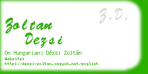zoltan dezsi business card